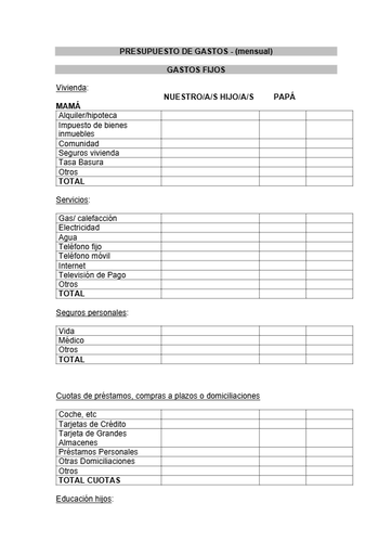 Tema 8 Sesión 2 / tarea individual: Presupuesto de gastos / Marta Gordillo