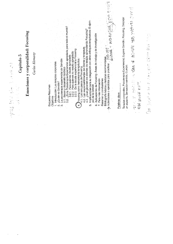 Tema 5 Sesión 1 / Emociones y corporalidad: Focusing / Cristina Velasco
